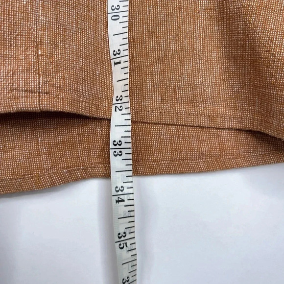 Lykke Wullf Fig Dress Pecan Linen Cotton Mini Dress Square Neck Neutral Medium - Picture 12 of 12